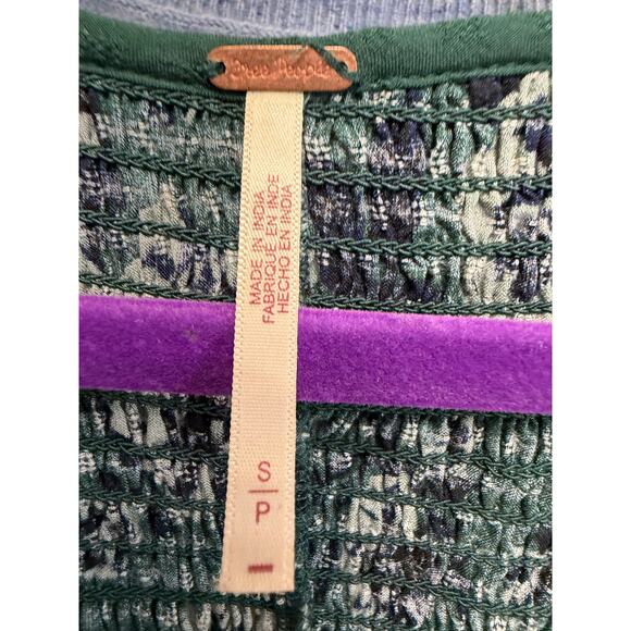 Free People Mckenna Dobby Midi Dress Stretch Dark Romantic Sz S Green Floral - Picture 12 of 14